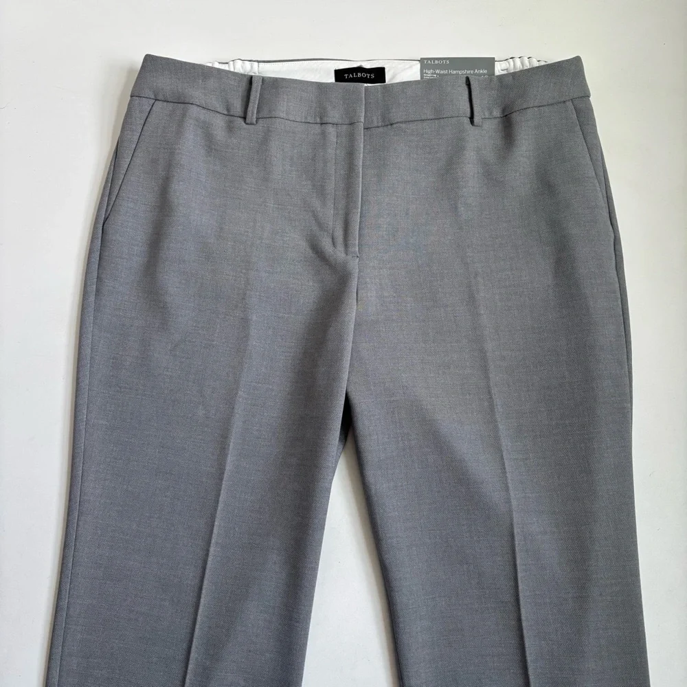 Talbots High Waist Hampshire Ankle Length Curvy Straight Leg Gray Plus Size 18W